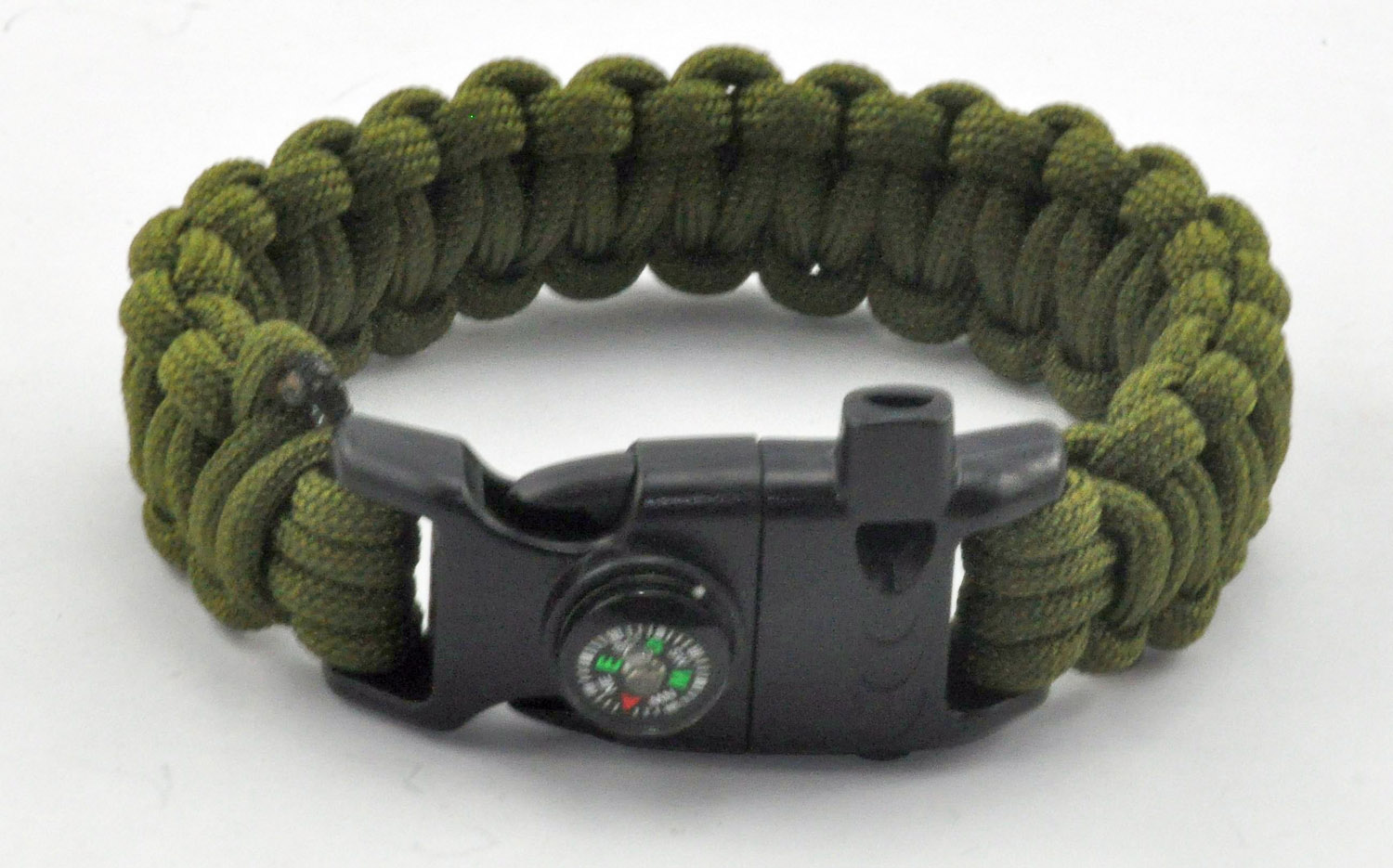 BRACCIALE PARACORD Military Grade Type III 5 in 1 - con Manuale - GREEN CAMO