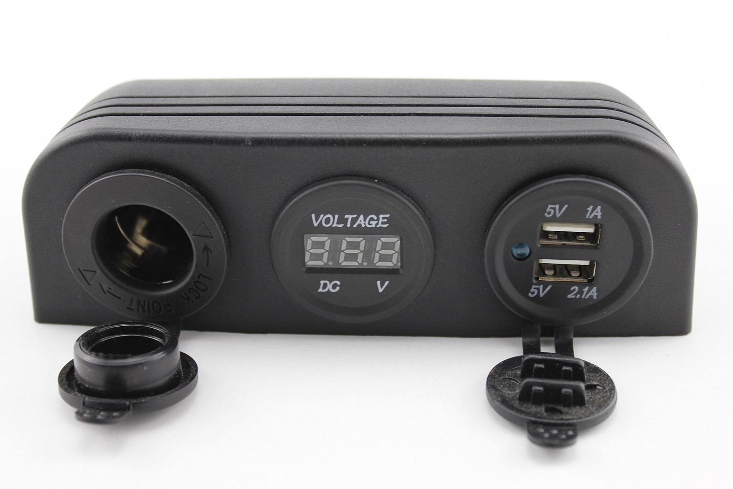 Pannello di controllo con interruttori 12V, Sdoppiatore per accendisigari  USB, Voltmetro