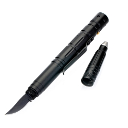 PENNA TATTICA CON COLTELLO E TORCIA - 4 IN 1