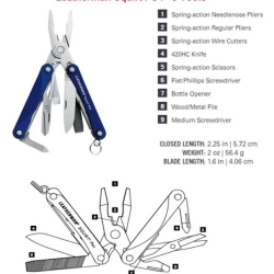 LEATHERMAN SQUIRT PS4 - 9 attrezzi in 1