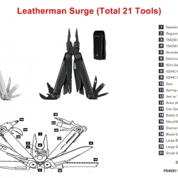 LEATHERMAN SURGE - 21 attrezzi in 1. Con fodero in pelle