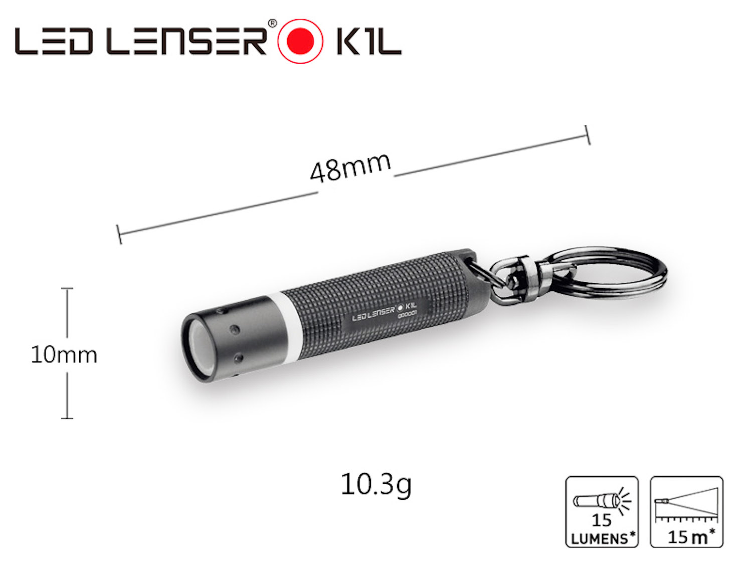 MINI TORCIA PORTACHIAVI 12 lm - LEDLENSER K1L - La Bottega di MacGyver