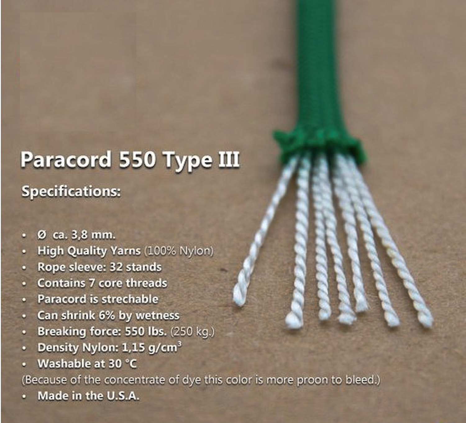 Bracciale PARACHUTE CORD - PARACORD Type III - 550 - La Bottega di