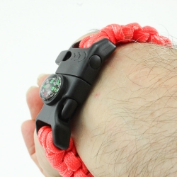 BRACCIALE PARACORD 550 Type III 5 in 1 - con Manuale - GREEN FLAME CAMOUFFAGE