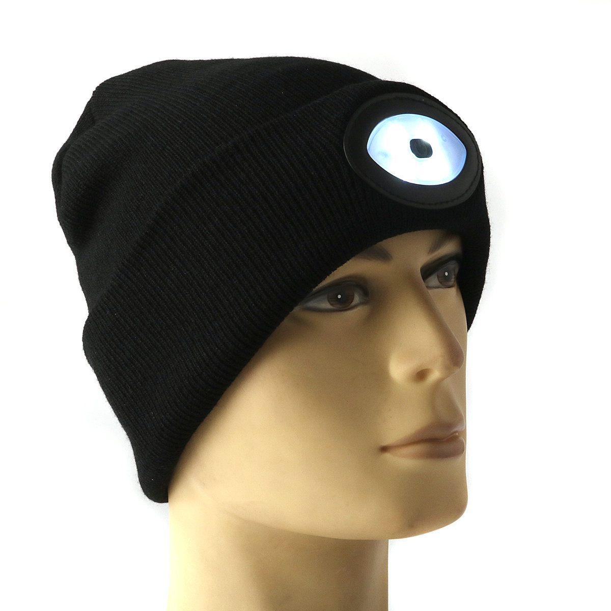 Clearance S1670 USB Ricaricabile LED Cappello Beanie Running Inverno torcia mani libere 